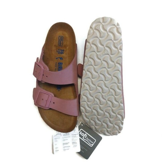 Birkenstock Arizona Soft Footbed Leather Sandals Womens Size 5 EU 36 Pink Rose - Picture 8 of 9